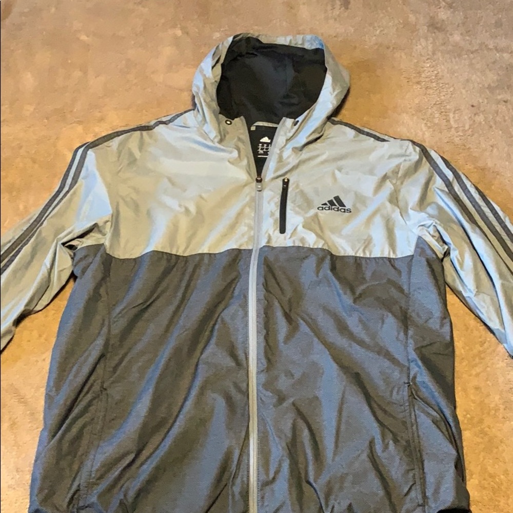 Grey & Black Adidas WindBreaker - XL